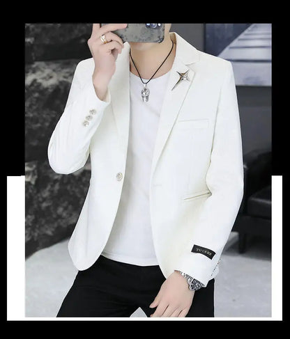 Men's Slim Fit Fashionable Hair Stylist Little Blazer Autumn 2026 New Arrival Trendy Small Jacket for Younger Men