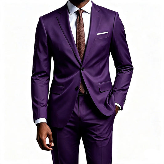 Ensemble 2 pièces pour homme - Costume ajusté, coupe cintrée, revers crantés, pour le bureau, un mariage ou un look chic et décontracté au quotidien