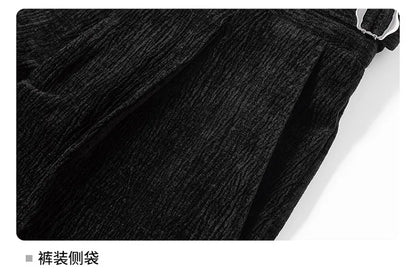 Men's Smart Casual Single Breasted Slim Fit Suit Set – Dark Gray & Black