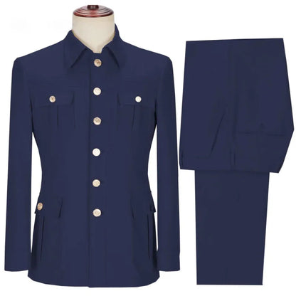 Men Suit 2 Pieces Beige Single Button With Pocket Solid For Wedding Banquet Birthday Party Business Work Jacket With Pants