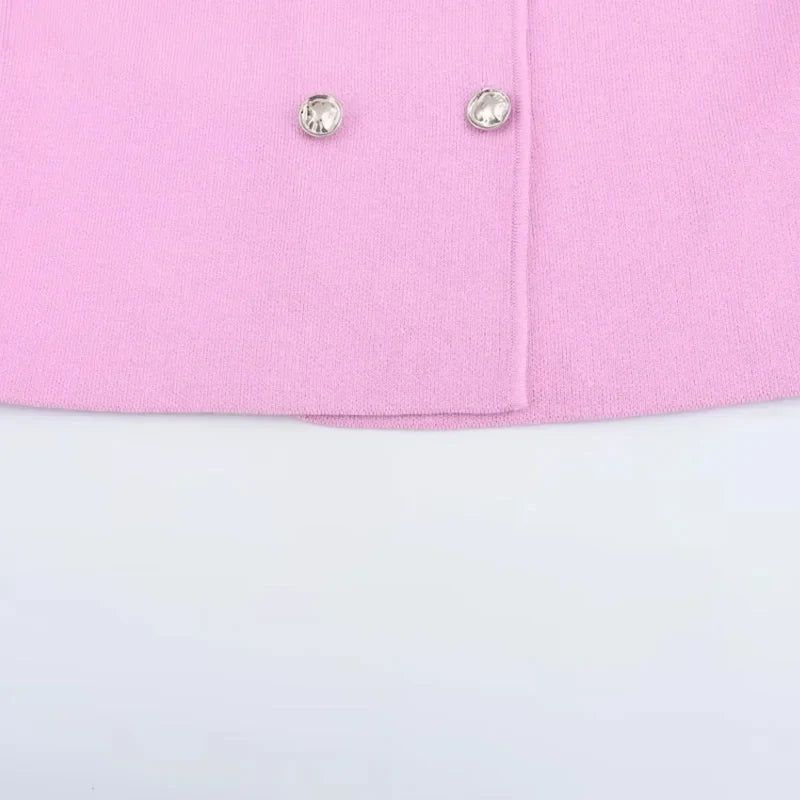 Sweater Lady Vests Sleeveless Pink Knitted Vest For Women Fall Round Neck Short Sweaters Vests Elegant Knit Vests Woman