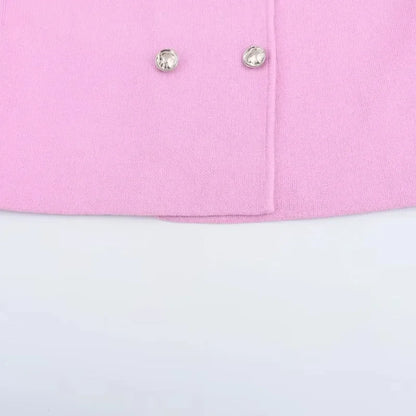Sweater Lady Vests Sleeveless Pink Knitted Vest For Women Fall Round Neck Short Sweaters Vests Elegant Knit Vests Woman