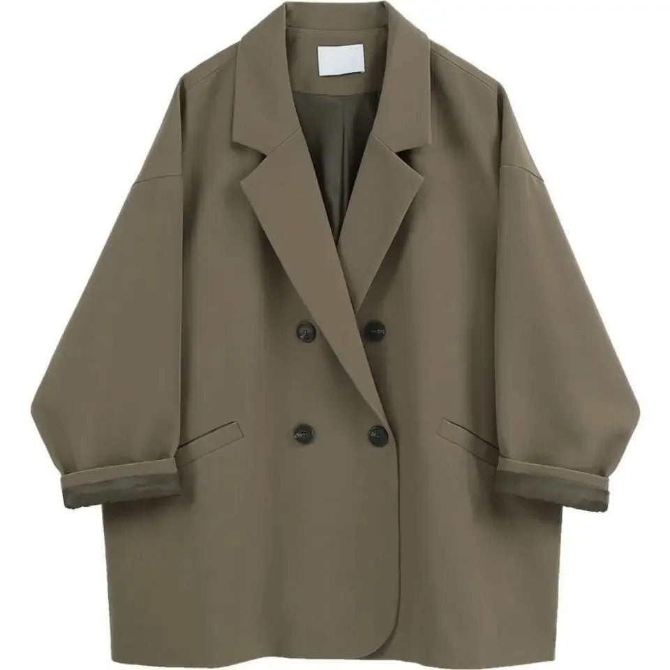 Women's Blazers Over Jacket Dress Brown Female Coats and Jackets Long Clothing Black Outerwear Winter Trend 2025 on Promotion In