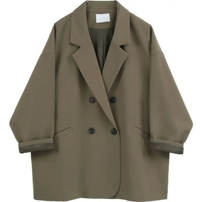 Women's Blazers Over Jacket Dress Brown Female Coats and Jackets Long Clothing Black Outerwear Winter Trend 2025 on Promotion In