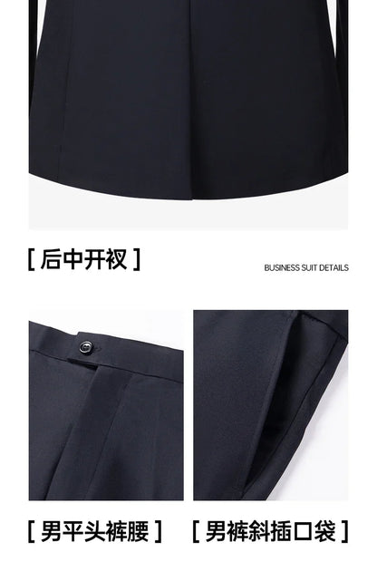 Men's Slim Fit Suit Set Blazer and Pants for Business Casual Wedding and Formal Occasions