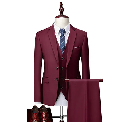 White Men Suits Slim Fit 3 Piece Double Breasted Suit Men Wedding Prom Party Business (Blazer+Vest+Pants) Wedding Suits for Men