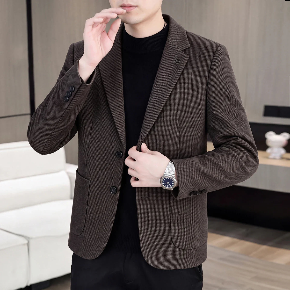 Men's Fashionable Versatile Suit 2026 Autumn Winter New Design Quality Outerwear for Business Casual Wear Trendy All-Match Jacke