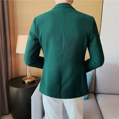 Men's Single Breasted Blazer – Korean Style Suit Jacket for Business & Smart Casual