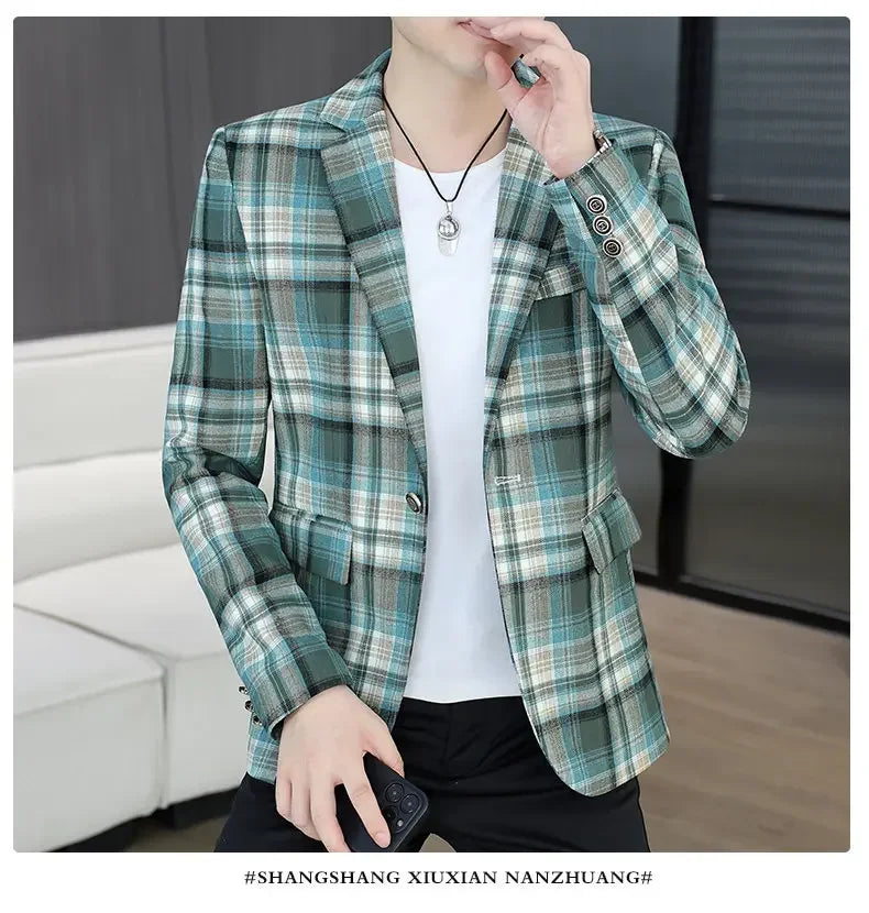 Blazer Men's Fashion Business Gentleman Groom Professional Gentleman Form-fitting Versatile Casual Formal Wear High-end Blazer