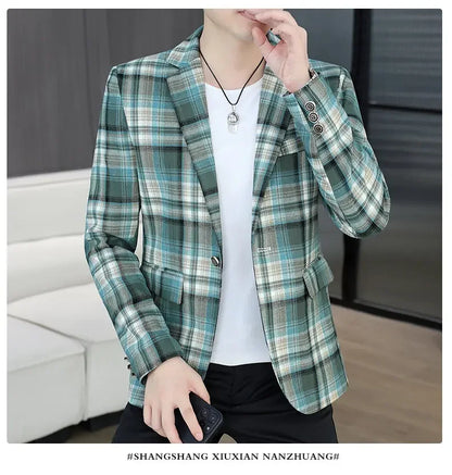 Blazer Men's Fashion Business Gentleman Groom Professional Gentleman Form-fitting Versatile Casual Formal Wear High-end Blazer