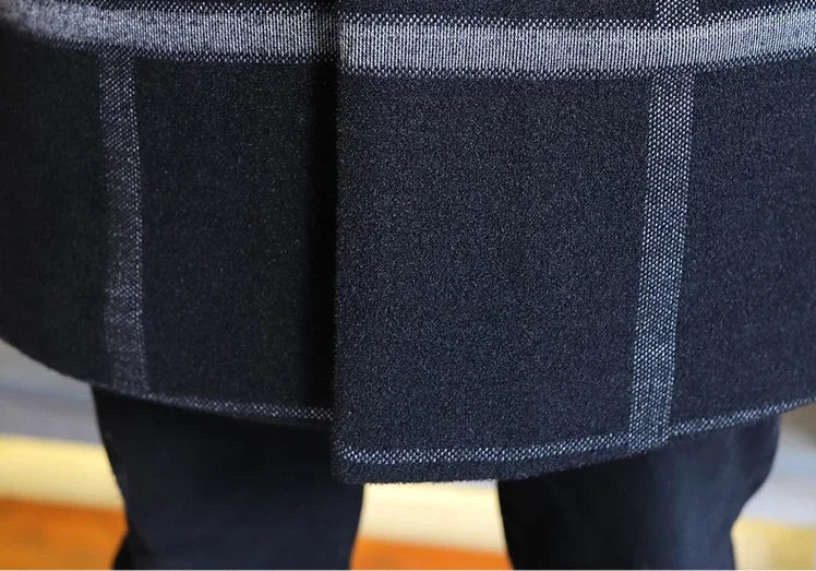 Korean Fashion Woolen Coat Men's Mid-Length Slim-Fit Trench Youth Business Casual 2023 Autumn Winter New Style