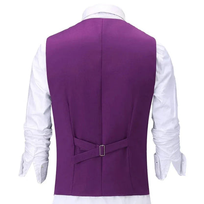 Men's Formal Vest Single Button Waistcoat for Weddings and Business