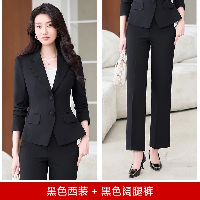 Fashionable Business Women's Outfit - Elegant Slim Fit Pants And Suit Set - Stylish New Arrival 2026