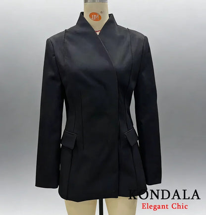 Elegant Blazer Women's Commute Blazer Coat 2026 Spring Fall Minimalist Office Lady Party Basic Dinner Slim-Waist Blazer