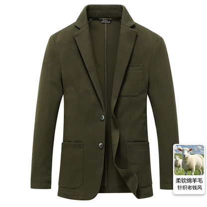 Men's Wool Blend Smart Casual Blazer – Spring & Autumn Outerwear