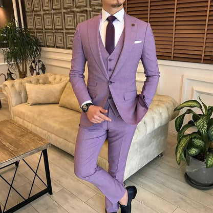 Men's Slim Fit Single Breasted Suit for Weddings, Graduation & Smart Casual Wear – Multi-Color