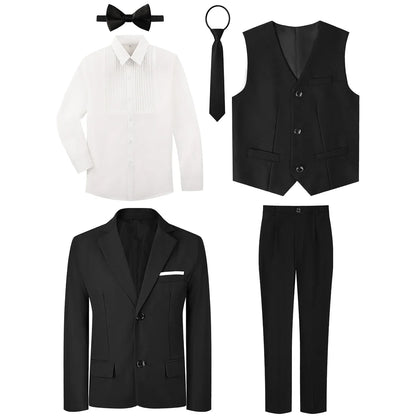 Kids Tuxedo for Boys Suit Set Teenager Wedding Easter Formal Outfit Birthday Party Gift School Performance Photography Blazer