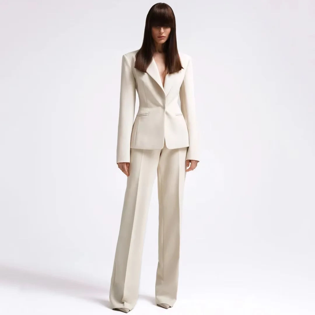 Mint Green 2-Piece Women's Pant Suits Elegant Wedding Occasion Clothing Slim Fit Formal Office Lady Blazer Set(Jacket+Pants)