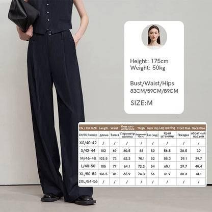 Pant for Woman 2025 Autumn New Versatile Ladies Clothing Commuter Style Striped Vest Casual Loose Sleeveless Women 12523089