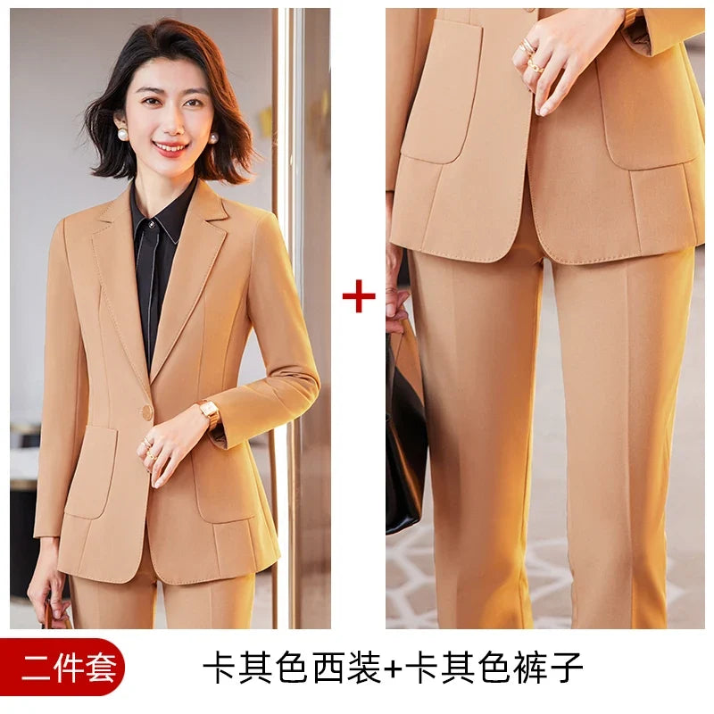 Women's Professional Pants Suit High-Quality Autumn Winter Wear Show Time Increased Temperament