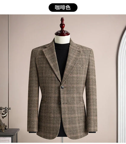 2026 Spring Wool Suit Jacket for Men High Quality Casual Business Formal Jacket Slim Fit Wedding Groom Blazers Masculino