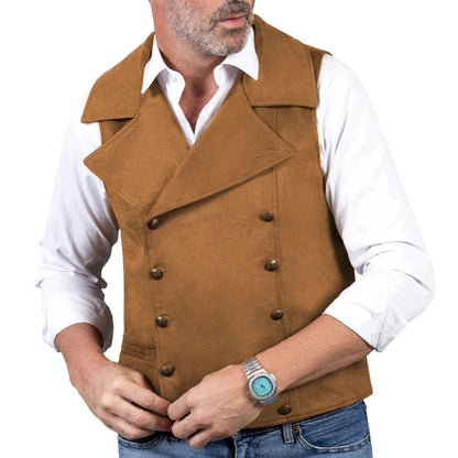 Men's Formal Vest Double Button Frosted Velvet Waistcoat for Weddings and Banquets
