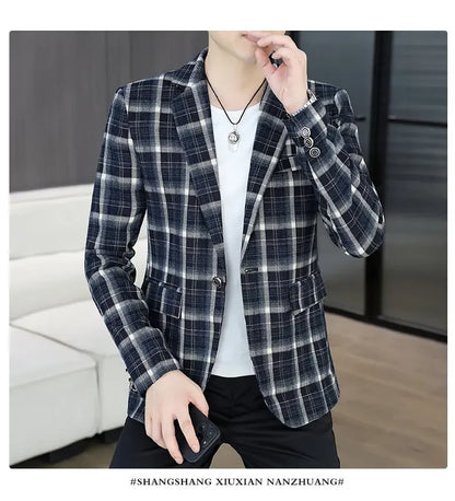 Blazer Men's Fashion Business Gentleman Groom Professional Gentleman Form-fitting Versatile Casual Formal Wear High-end Blazer