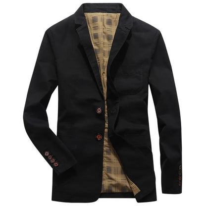 High Quality Men's Blazer Oversized Suit Jackets 5XL Pure Cotton Streetwear Casual Jacket Men Clothing Black Blazers