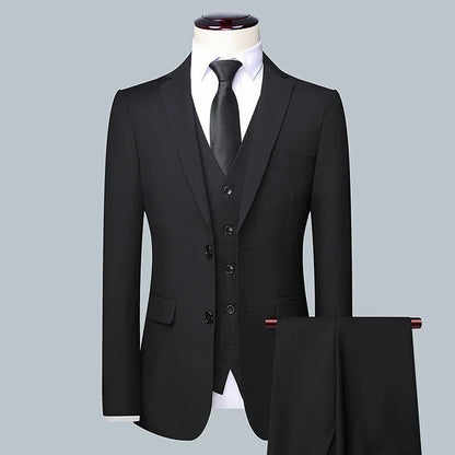 Costumes de smoking pour hommes, vestes slim de haute qualité, vêtements masculins en solde, ensemble blazer, gilet et pantalon 3 pièces, costume pour homme pour mariage