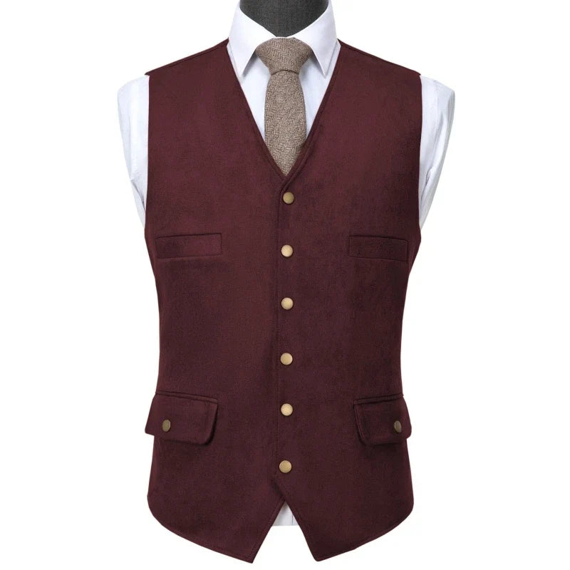 Men's Flannel Vest Single Breasted Waistcoat for Weddings & Formal Occasions