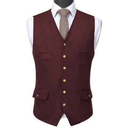 Men's Flannel Vest Single Breasted Waistcoat for Weddings & Formal Occasions