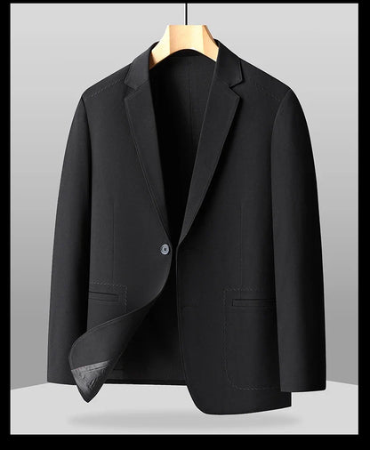 Blazer Outdoor Men's Casual, Fashionable, Trendy, Sporty Solid Color, Slimming British Style Business Gentleman Wedding Blazer