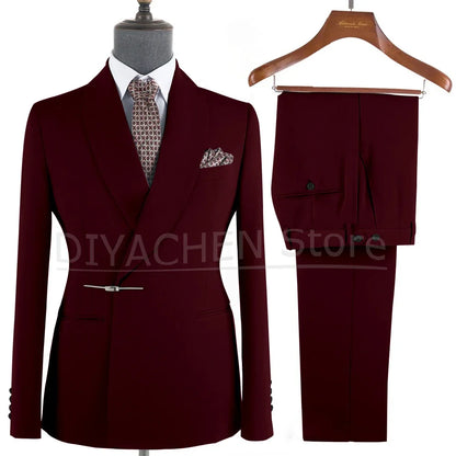 Ternos Masculino – Smoking Masculin à Revers Métalliques, Tissu Formel, Cigar Masculino