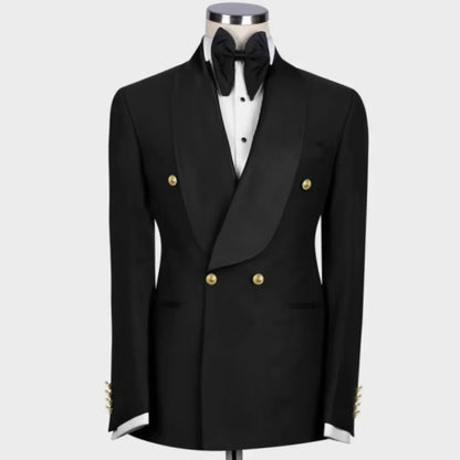 Men Suit 1 Piece White Double Button With Lapel Gold Button For Wedding Banquet Party Work Office Business Jacket