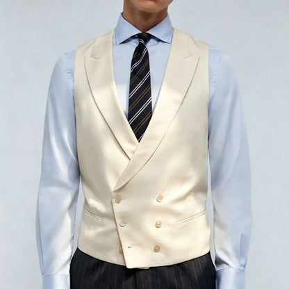 Men Vest Double Breasted Lapel Waistcoat for Wedding & Formal Occasions – Multi-Color