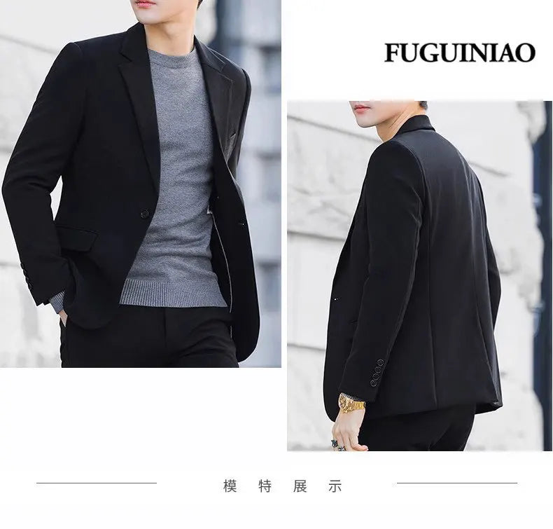 Blazer: Outdoor Men Fashion Gentleman Stylish and Versatile Trendy Casual Best for Best Man Formal Workwear Professional Blazer