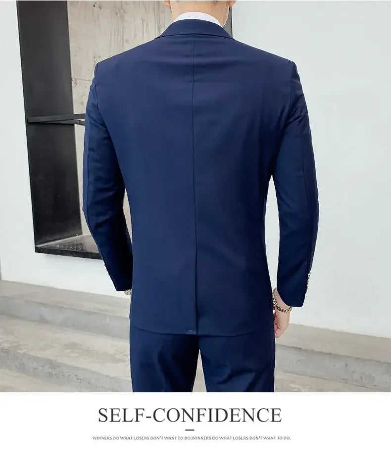 Men's Three-Piece Slim Fit Suit | Blazer, Waistcoat & Trousers for Formal and Business Occasions