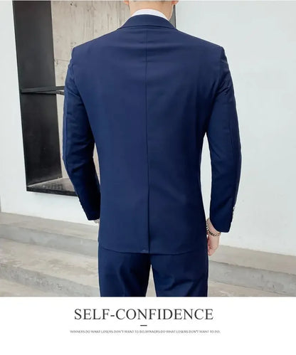 Men's Three-Piece Slim Fit Suit | Blazer, Waistcoat & Trousers for Formal and Business Occasions