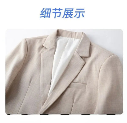 Men's Single-Breasted Blazer Smart Casual Slim Fit Jacket for Men Spring Autumn Blue Khaki Black
