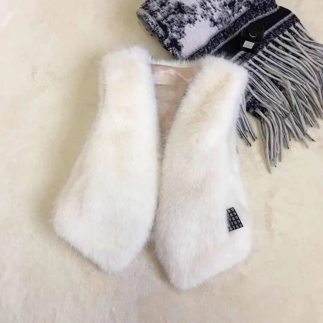 Women Fur Vest New Autumn Winter Female Waistcoat Korean Warm White Black Pink Faux Fur Jacket Fashion Tank Top Sleeveless Coats
