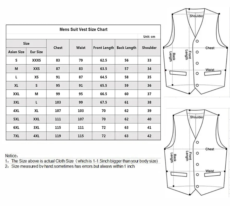 Men's Single Breasted Vest – Slim Fit Formal Waistcoat for Business & Weddings | Grey, Navy Blue, Black | Plus Size up to 7XL