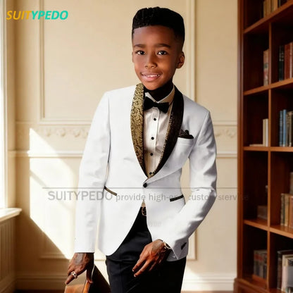 Formal Kid Boy's Suit Graduation Ceremony Host Blazer Pants Outfit Piano Performance Custome Suitable Children Elegant Attire