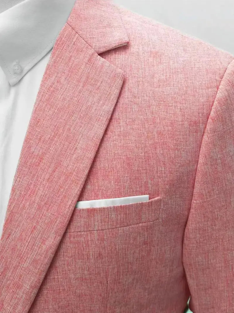 Mens Clothing 2026 Blazers Para Hombres Vintage Cotton Linen Single Button Designer Business Social Jaqueta Masculina Man Suits