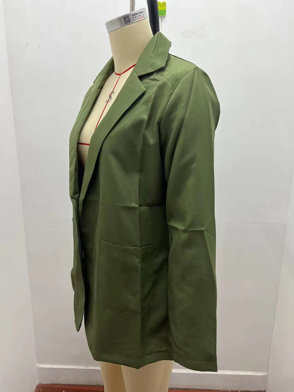 Women's Casual Blazer Notched Lapel Long Sleeve Open Jacket with Pockets Slim Fit Spring Autumn Office Lady Streetwear Coat