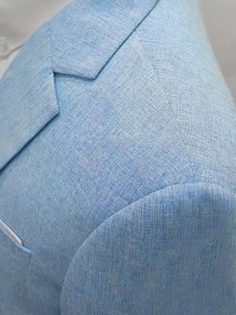 Mens Clothing 2026 Blazers Para Hombres Vintage Cotton Linen Single Button Designer Business Social Jaqueta Masculina Man Suits