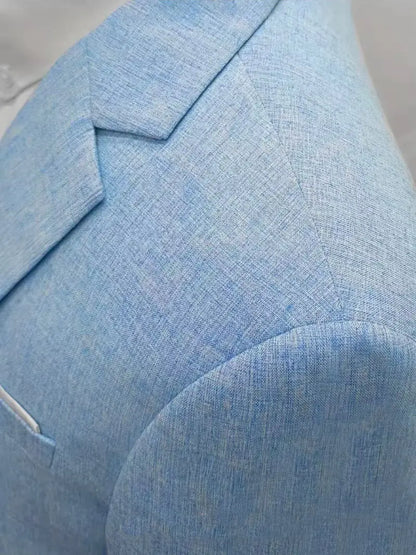 Mens Clothing 2026 Blazers Para Hombres Vintage Cotton Linen Single Button Designer Business Social Jaqueta Masculina Man Suits