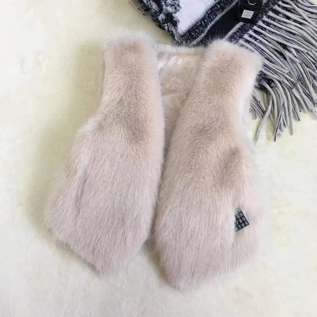 Women Fur Vest New Autumn Winter Female Waistcoat Korean Warm White Black Pink Faux Fur Jacket Fashion Tank Top Sleeveless Coats