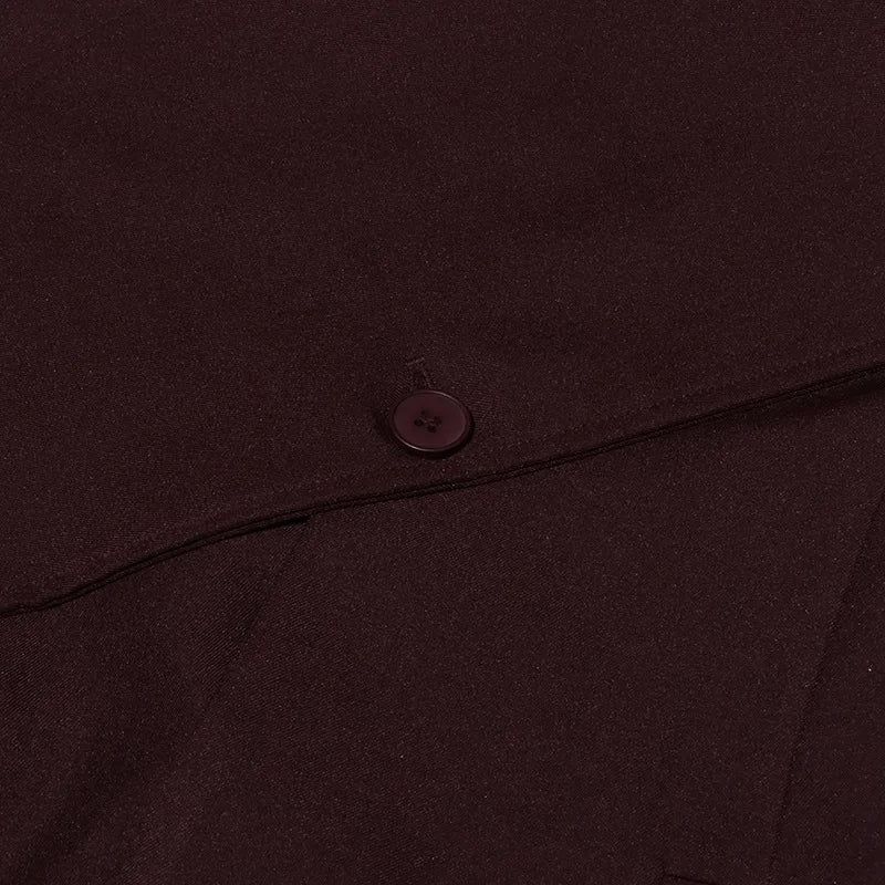 Spring Autumn New Women Blazer V-neck Single Button Asymmetric Solid Color Scarf Collar Fashion Elegant Trendy Coat HK17099