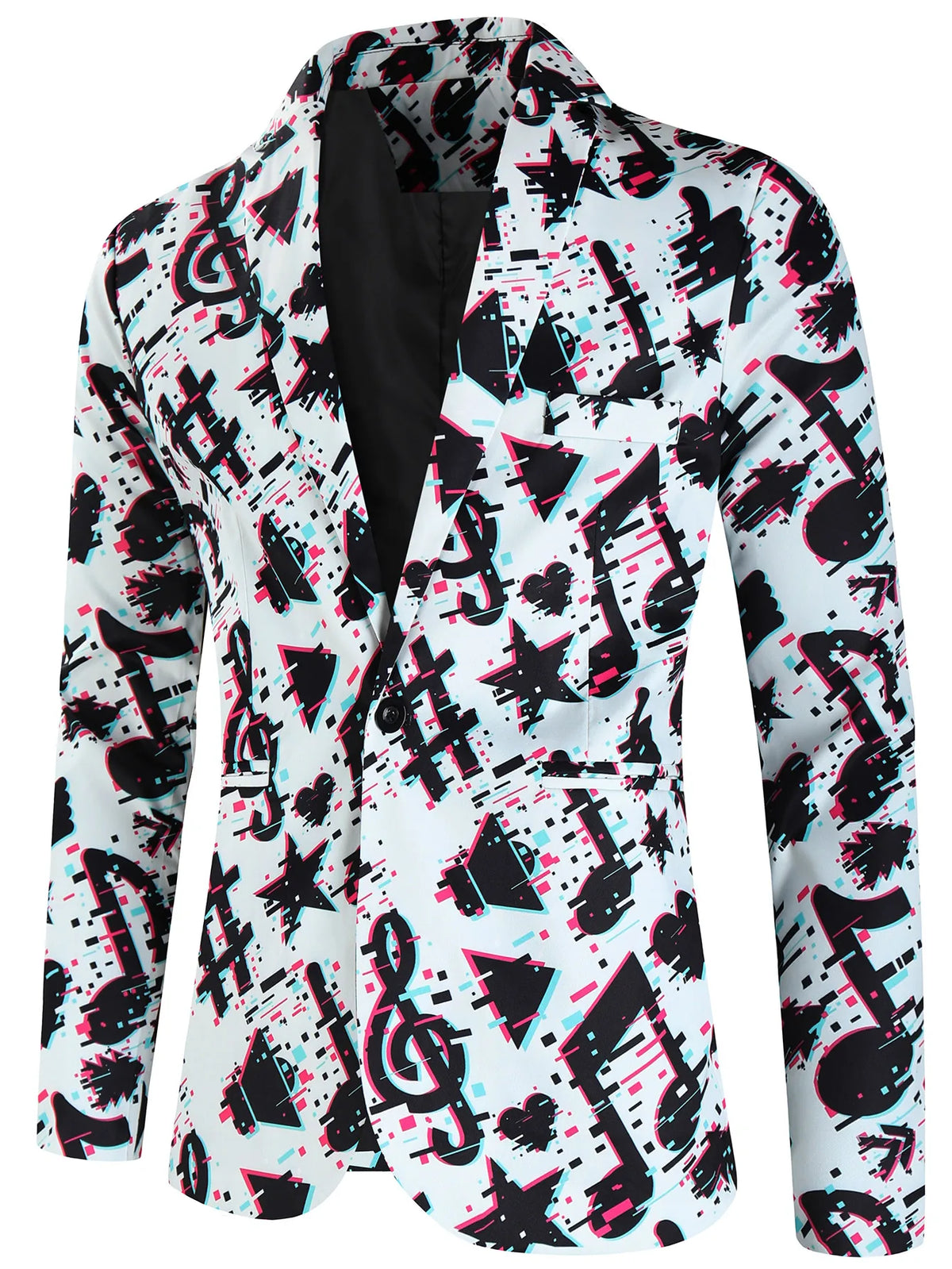 Veste Homme Luxe 2025 Nightclub Men Blazer Masculino Music Festival Notes Print Party Dress Stage Performance Men Suit Jacket