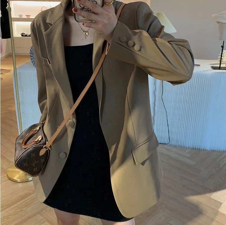 Women's Slim Fit Long Sleeve Blazer Elegant Office Blazer Casual Korean Fashion Street Trend Spring Autumn New